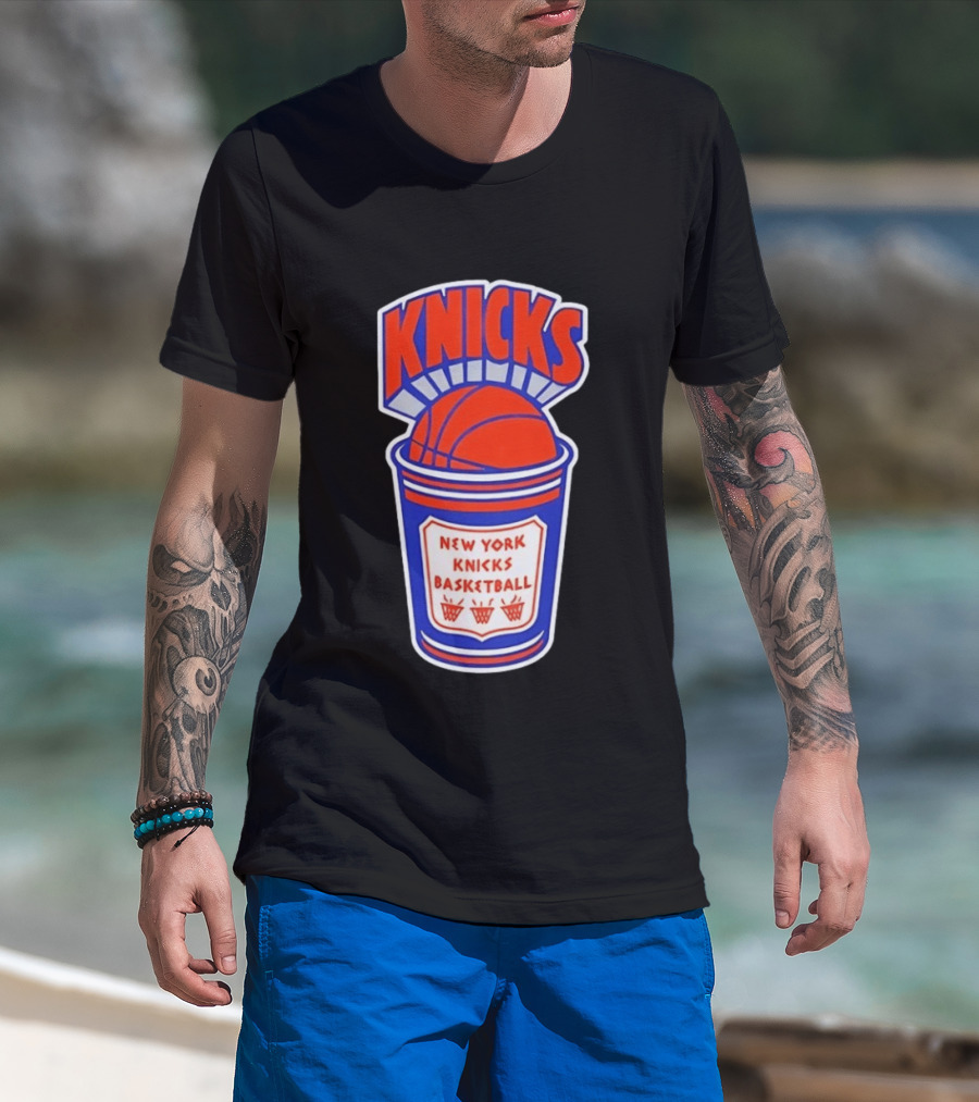 New York Knicks Basketball Orange Cup Knicks T-Shirt