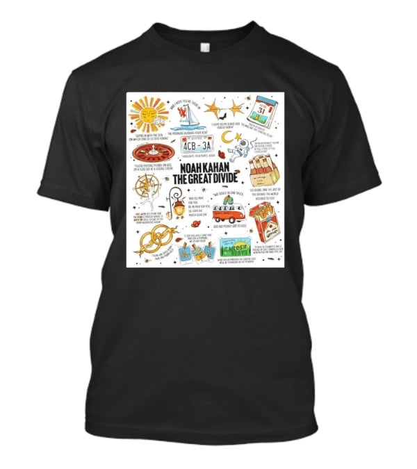 Noah Kahan The Great Divide Album Art Lyric Doodle August 31 Highlights T-Shirt