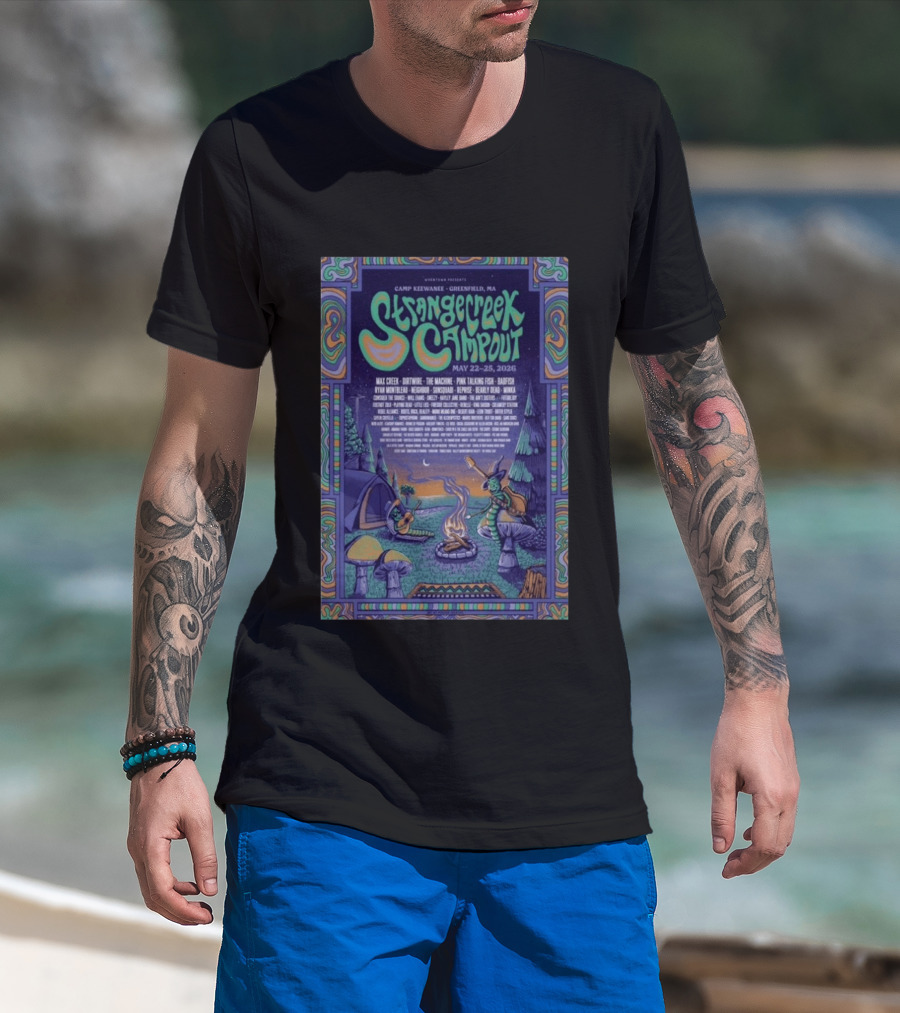 StrangeCreek Campout Greenfield May 22 25 2026 Camp KeeWanee Max Creek Pink Talking Fish Festival T-Shirt