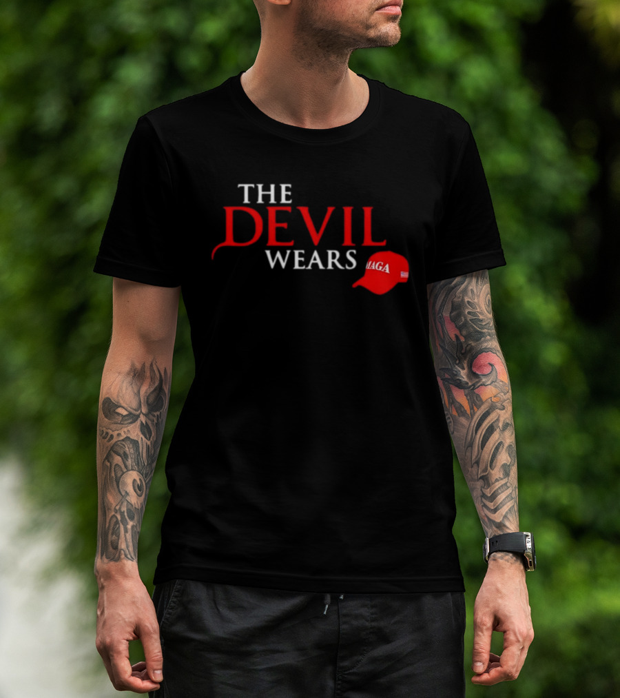 The Devil Wears MAGA Hat Red T-Shirt