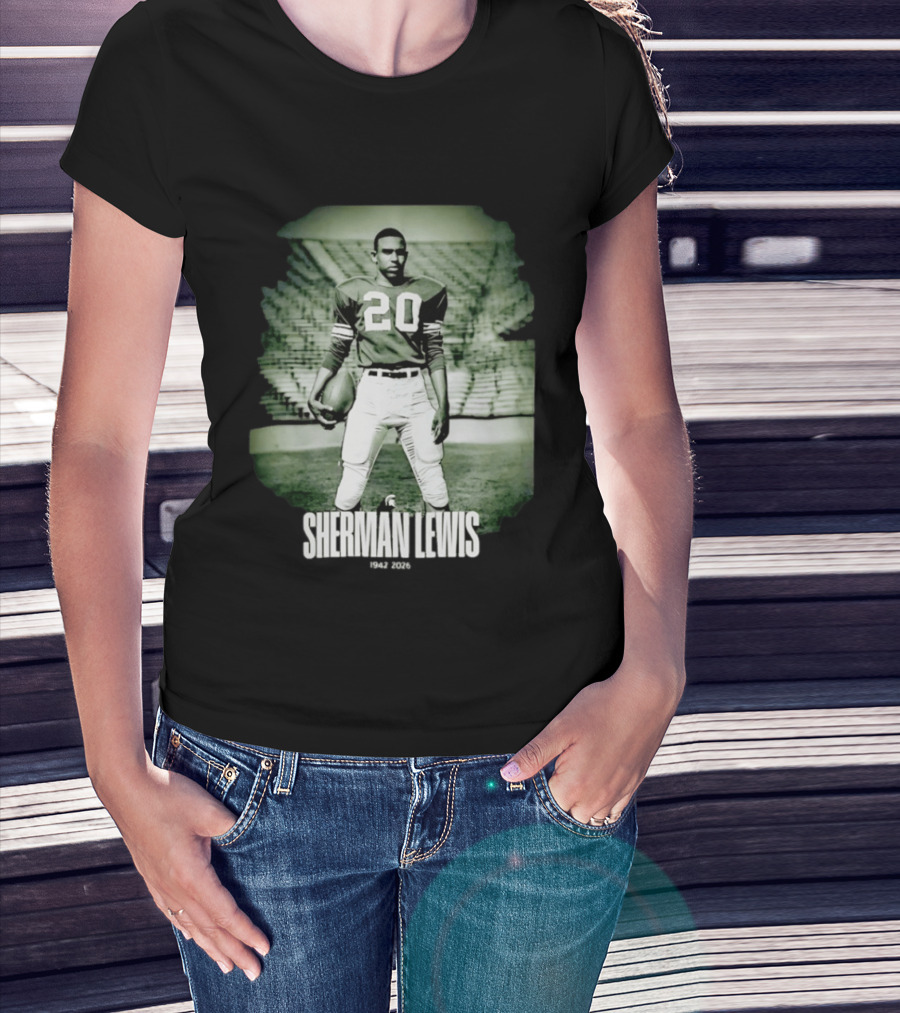 Sherman Lewis 1942 2026 Legendary Number 20 Football T-Shirt