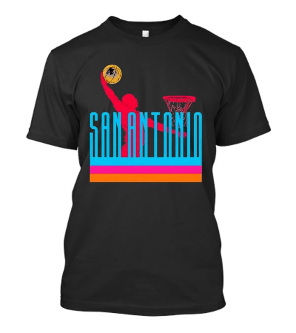 San Antonio Basketball Dunking Pink T-Shirt