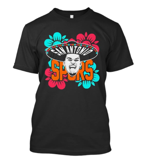 San Antonio Spurs Victor Wembanyama Sombrero Flowers T-Shirt