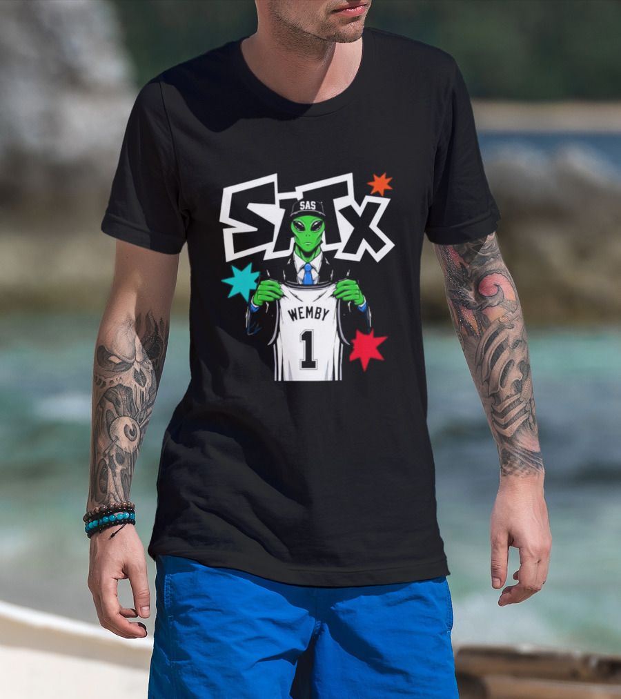 SATX SAS Wemby Alien Holding Wemby 1 Jersey T-Shirt