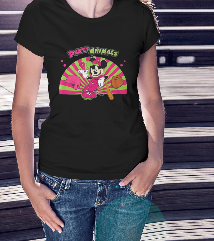 Savannah Party Animals Mickey Mouse Baseball Fun 2026 T-Shirt