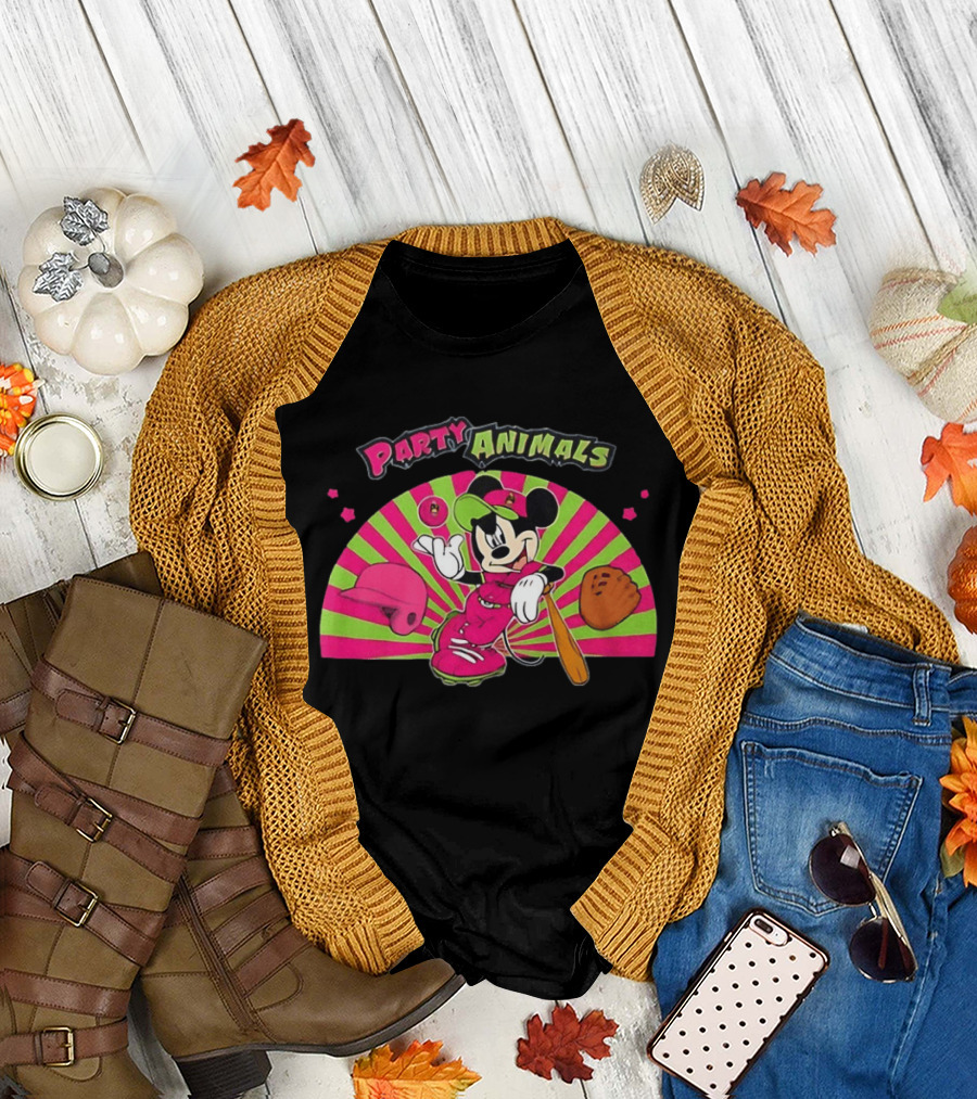 Savannah Party Animals Mickey Mouse Baseball Fun 2026 T-Shirt