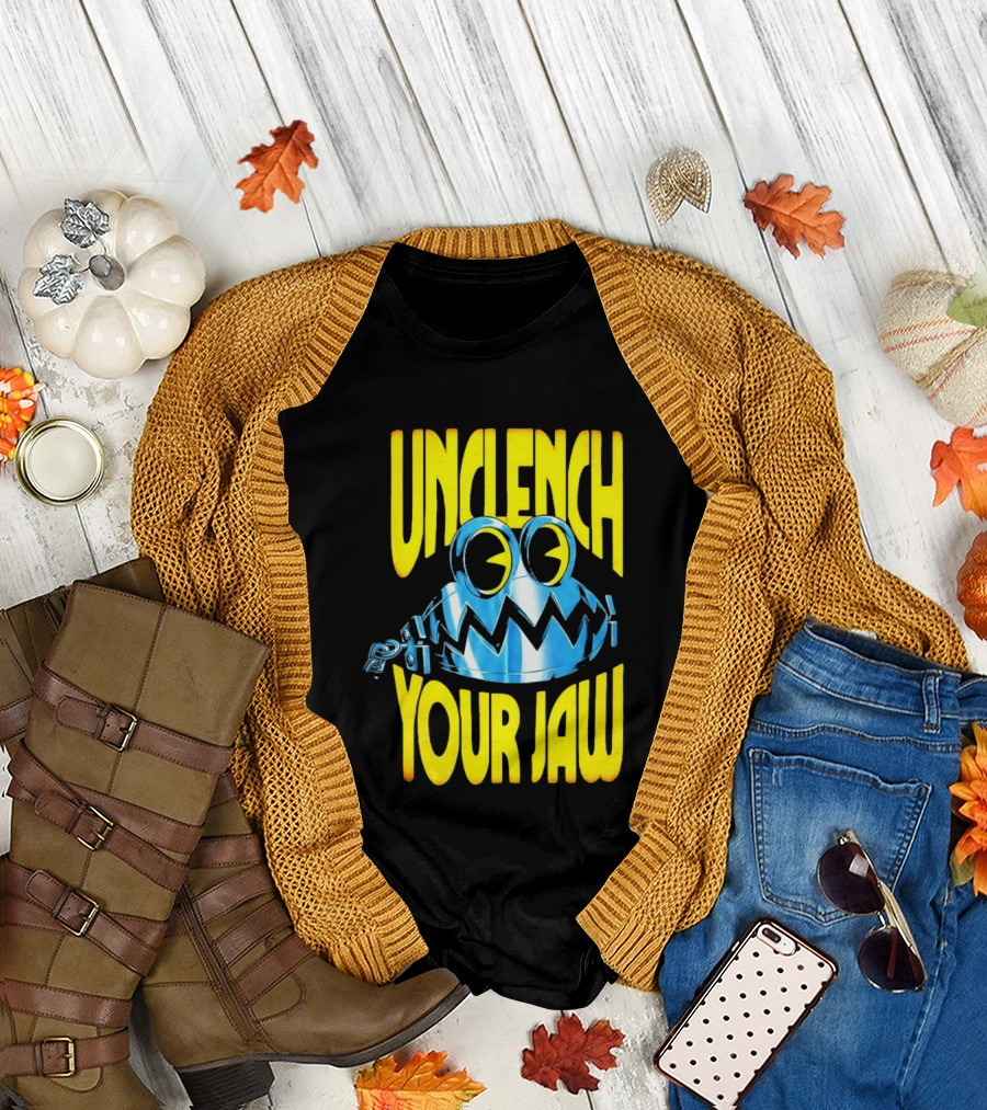 Unclench Your Jaw Blue Metal Trap Cartoon T-Shirt
