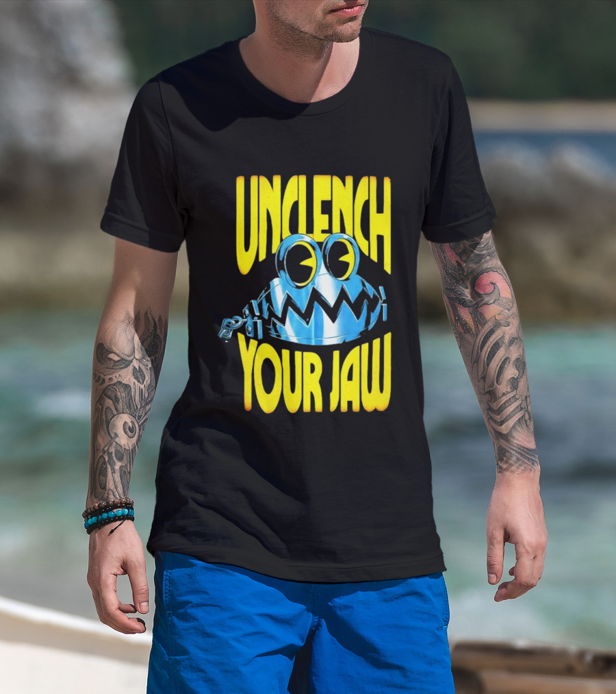 Unclench Your Jaw Blue Metal Trap Cartoon T-Shirt