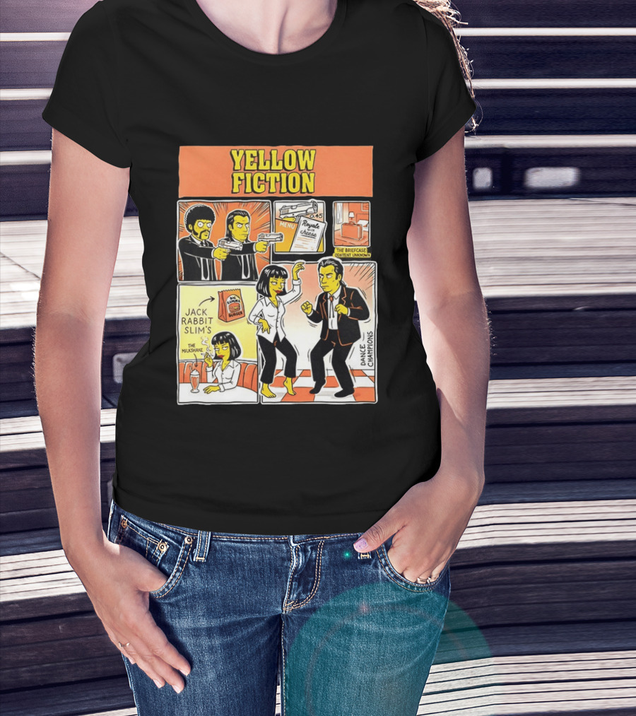Yellow Fiction Royale Cheese Dance Champions Jack Rabbit Slim's T-Shirt