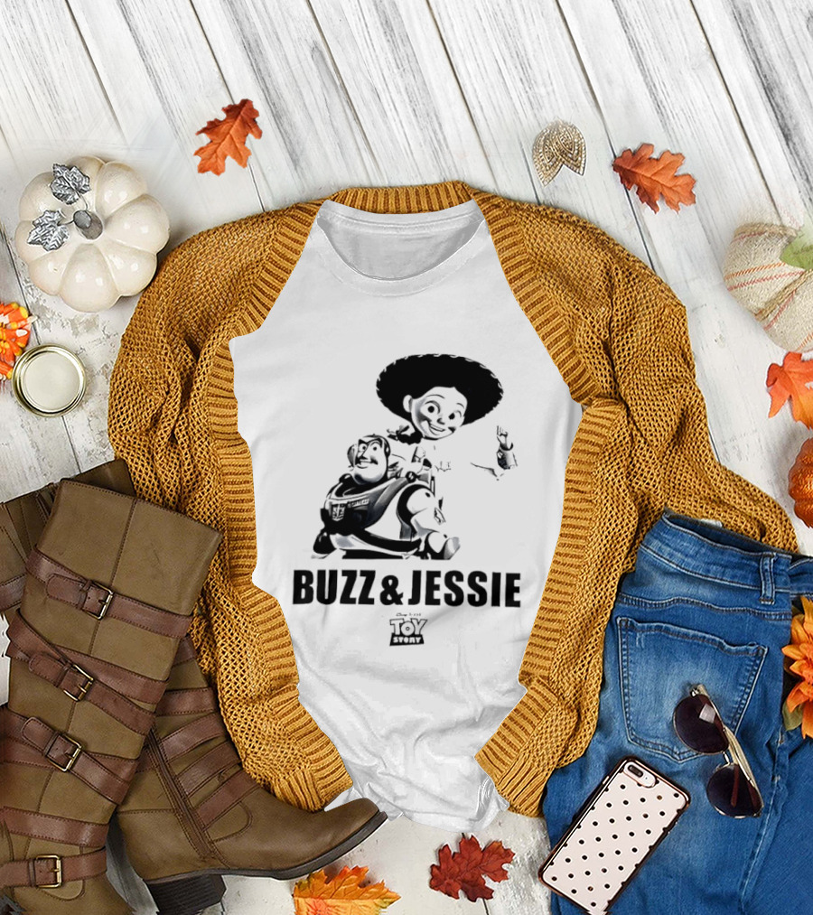 Buzz Lightyear Jessie Toy Story Disney Cartoon Characters T-Shirt
