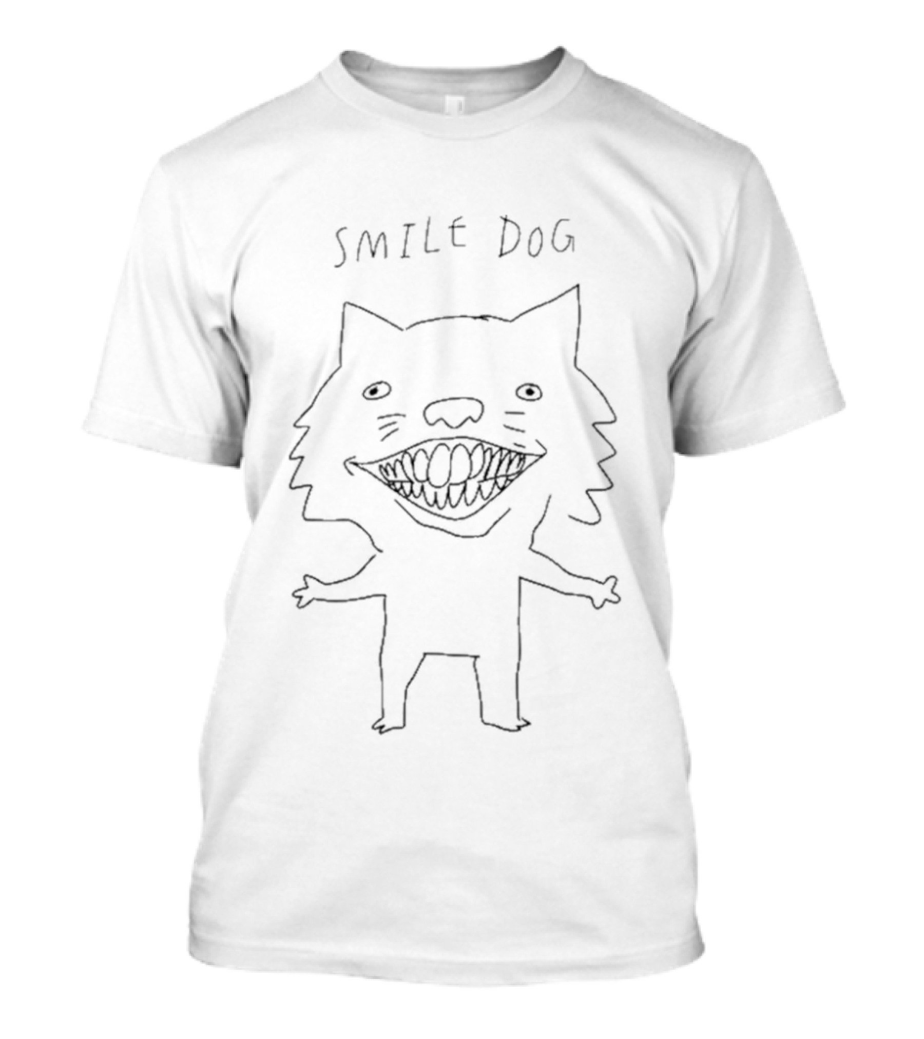 Creep Cast Smile Dog Creepy Cartoon Drawing T-Shirt