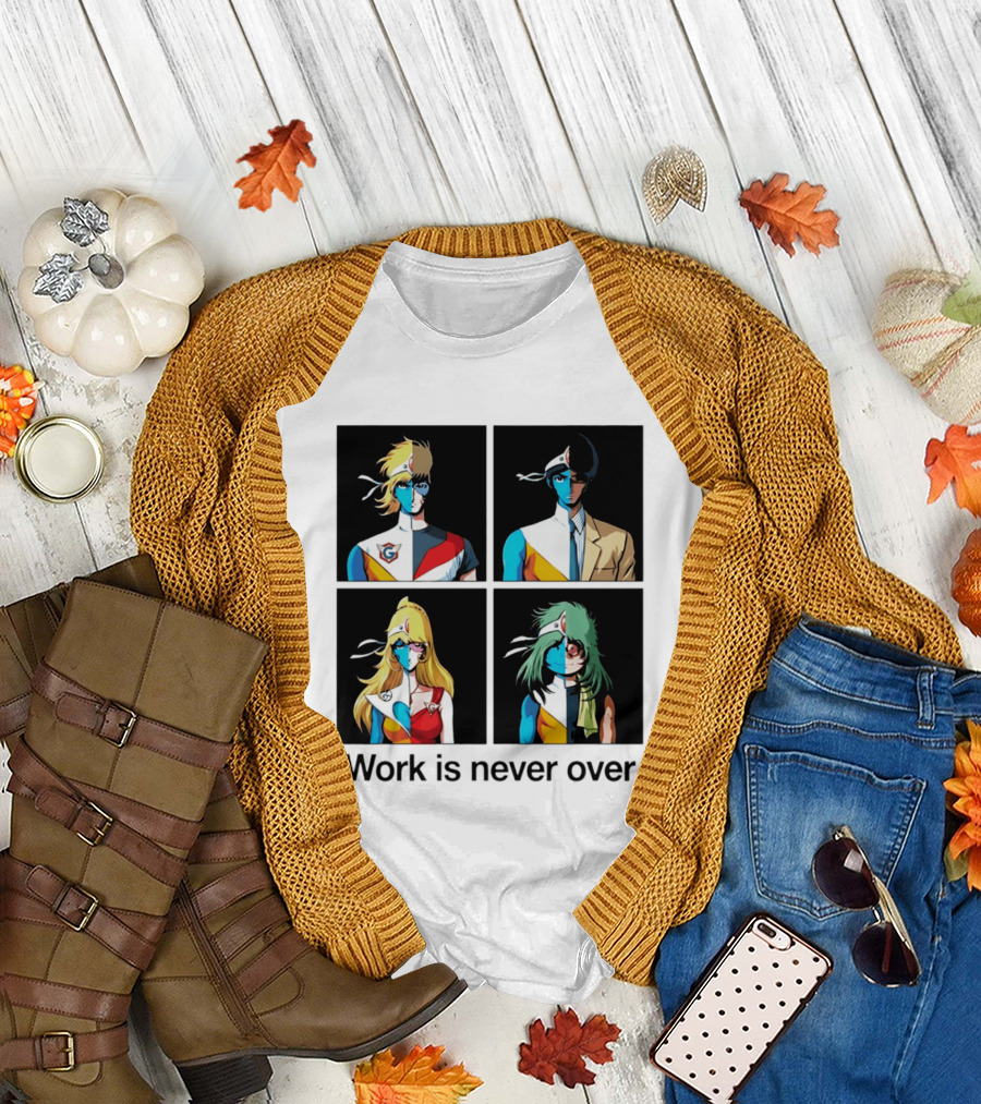 Crescendolls Work Is Never Over Daft Punk Interstella 5555 Characters T-Shirt