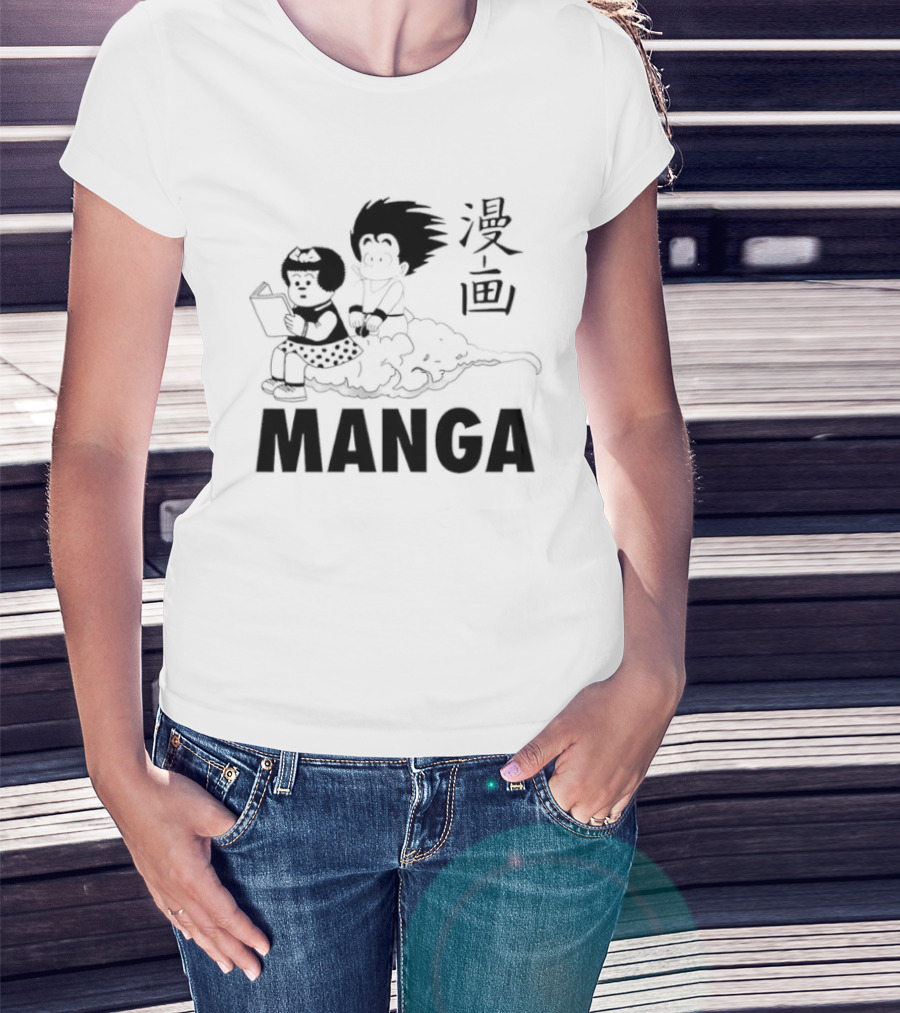 Manga Characters Riding Nimbus Cloud Goku T-Shirt