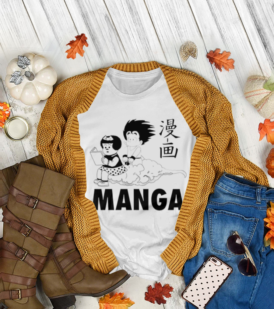 Manga Characters Riding Nimbus Cloud Goku T-Shirt