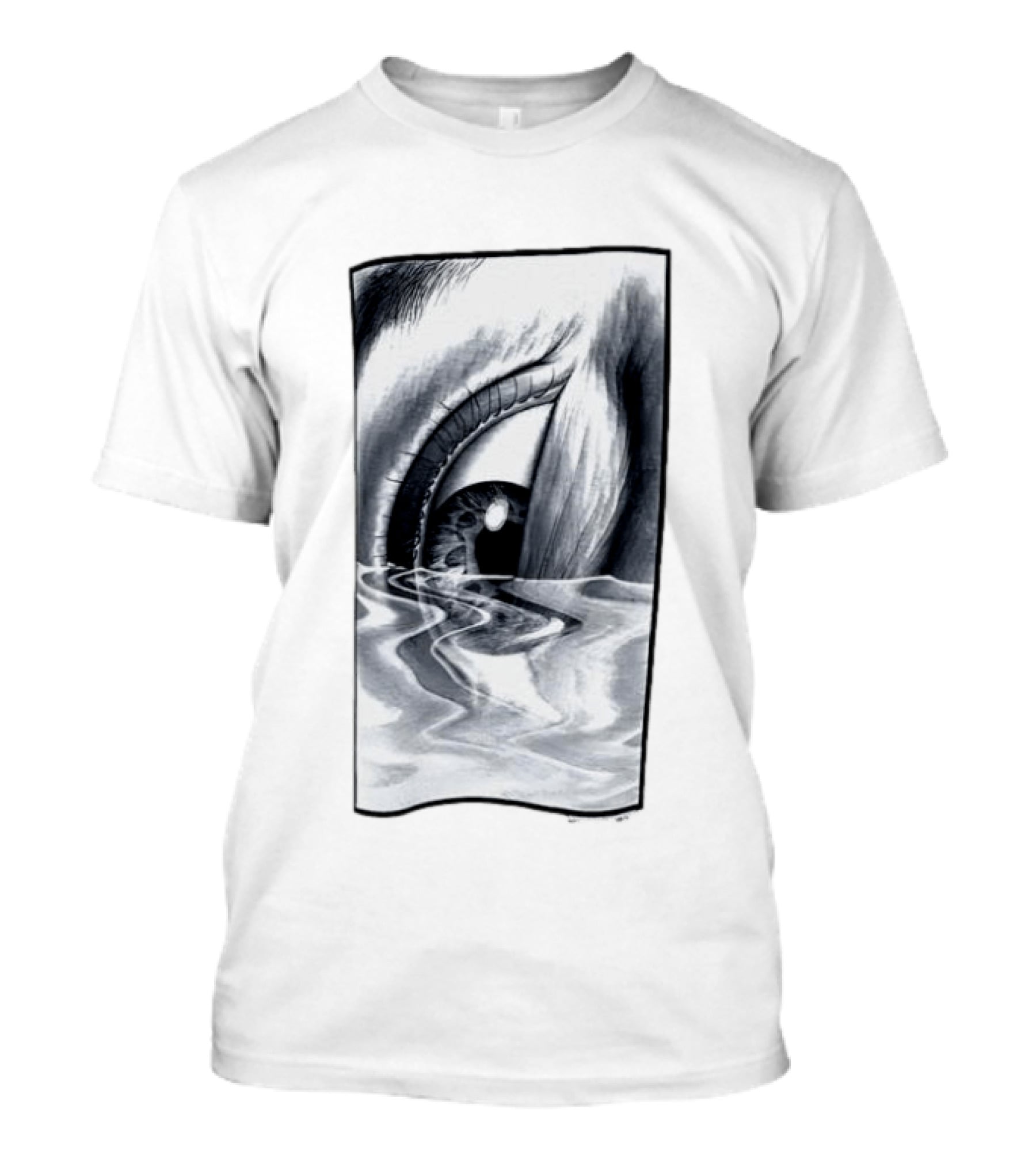 Drowning Eye 1997 Monochrome Reflection Water Ripple T-Shirt