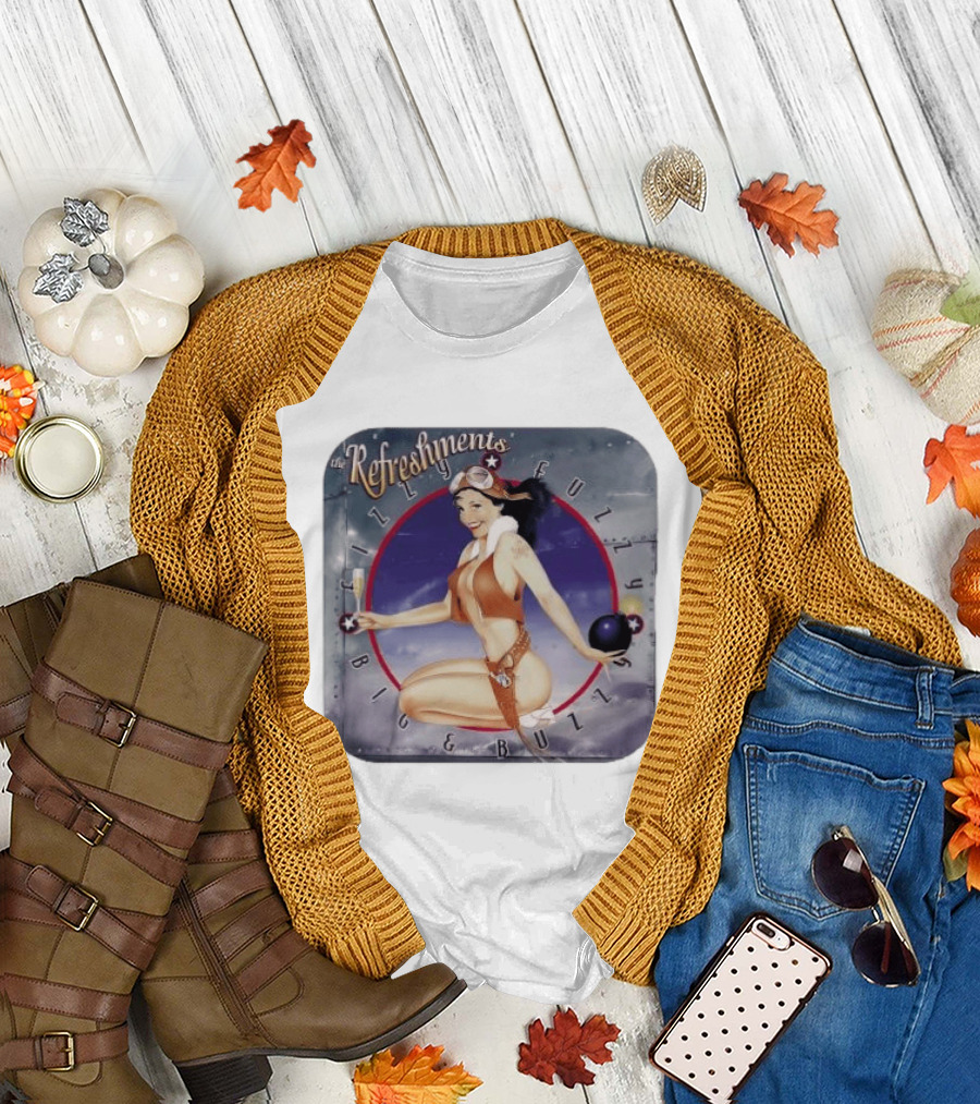 The Refreshments Fizzy Fuzzy Big & Buzzy 1996 Album Cover Vintage Pin Up T-Shirt