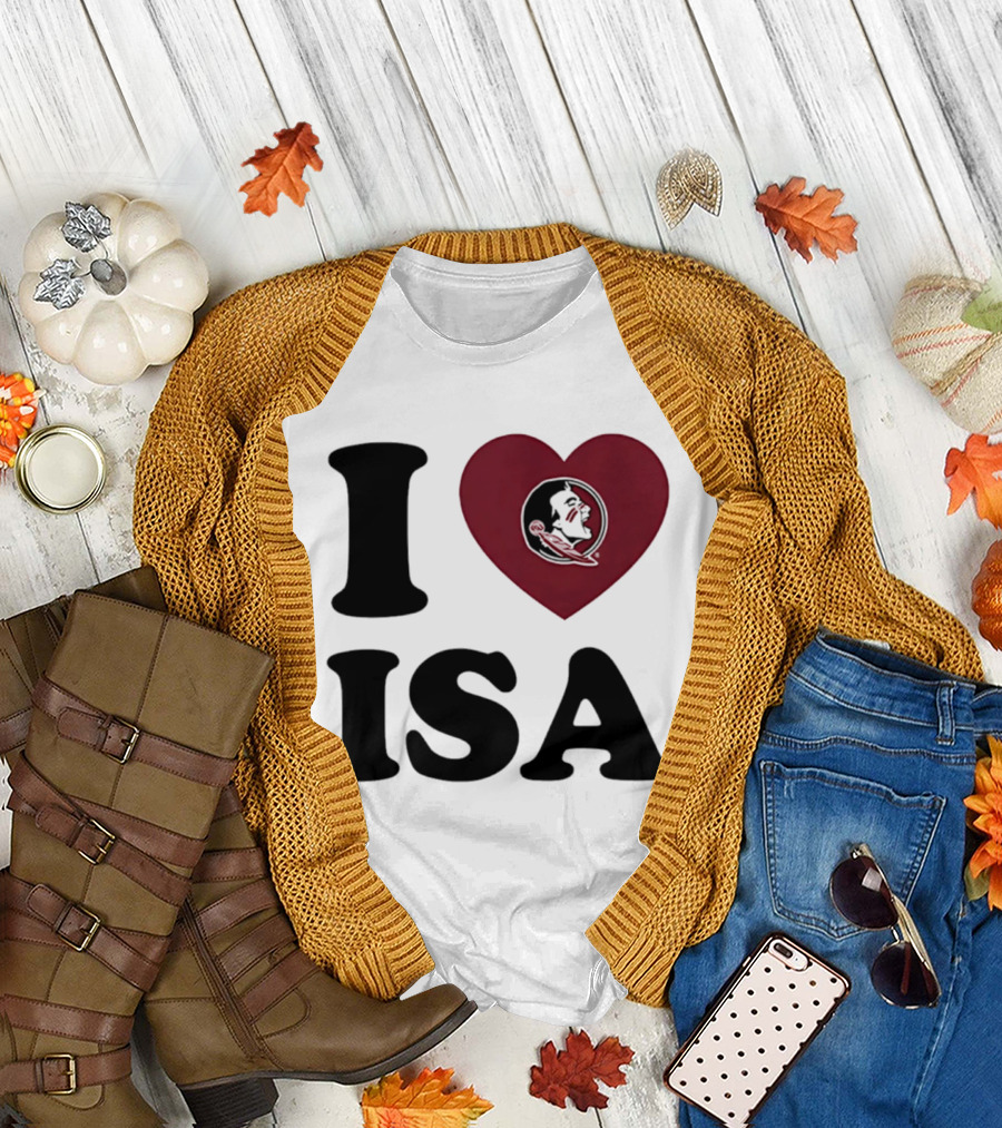 I Love Florida State Seminoles Heart ISA T-Shirt
