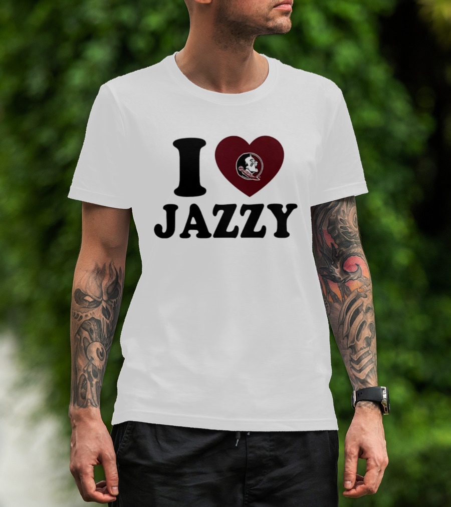 I Love Jazzy Florida State Heart Fan Pride T-Shirt