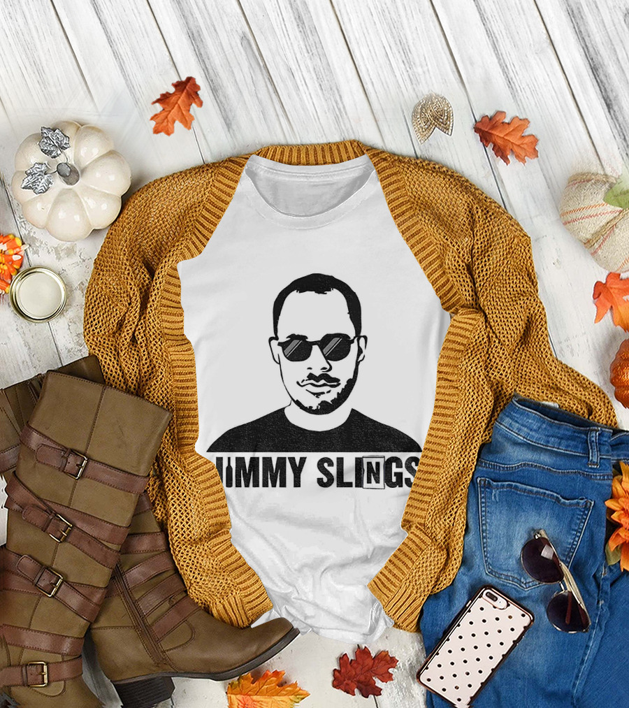 Jimmy Slings Sketch Portrait with Sunglasses T-Shirt