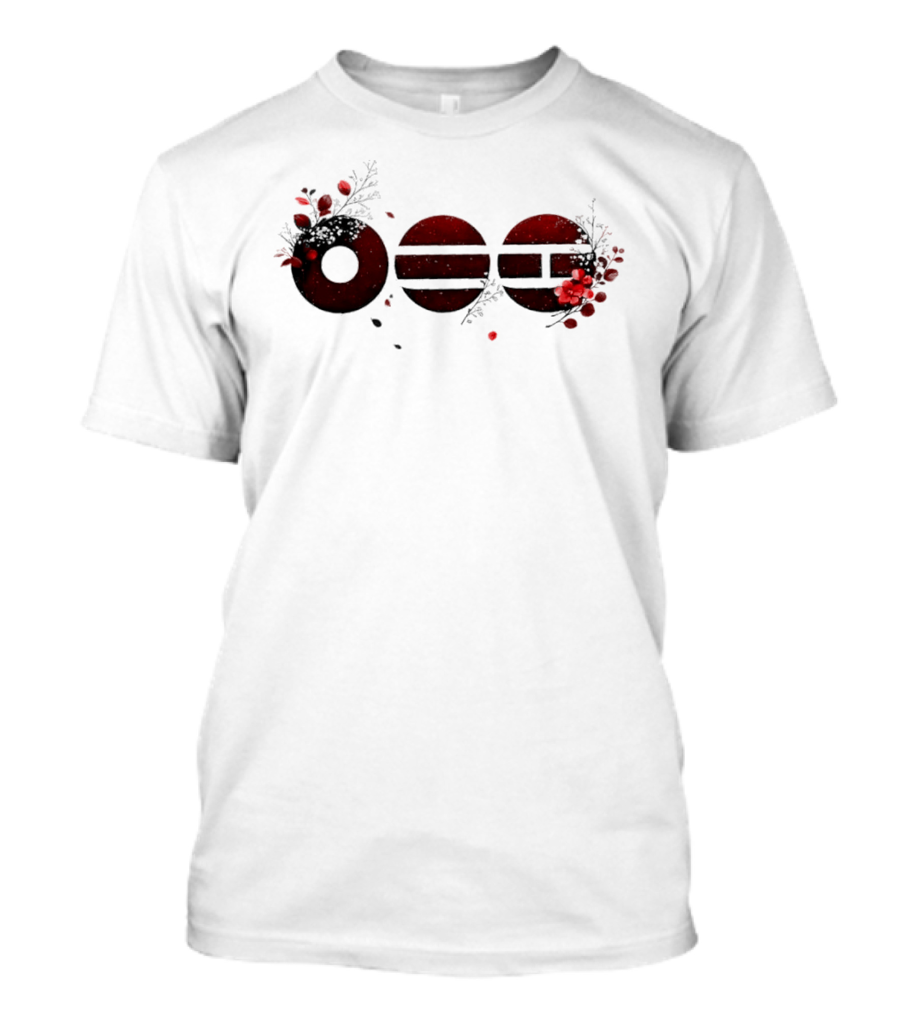 K Pop World Tour 2026 Floral Emblem With Red Flower Accents T-Shirt