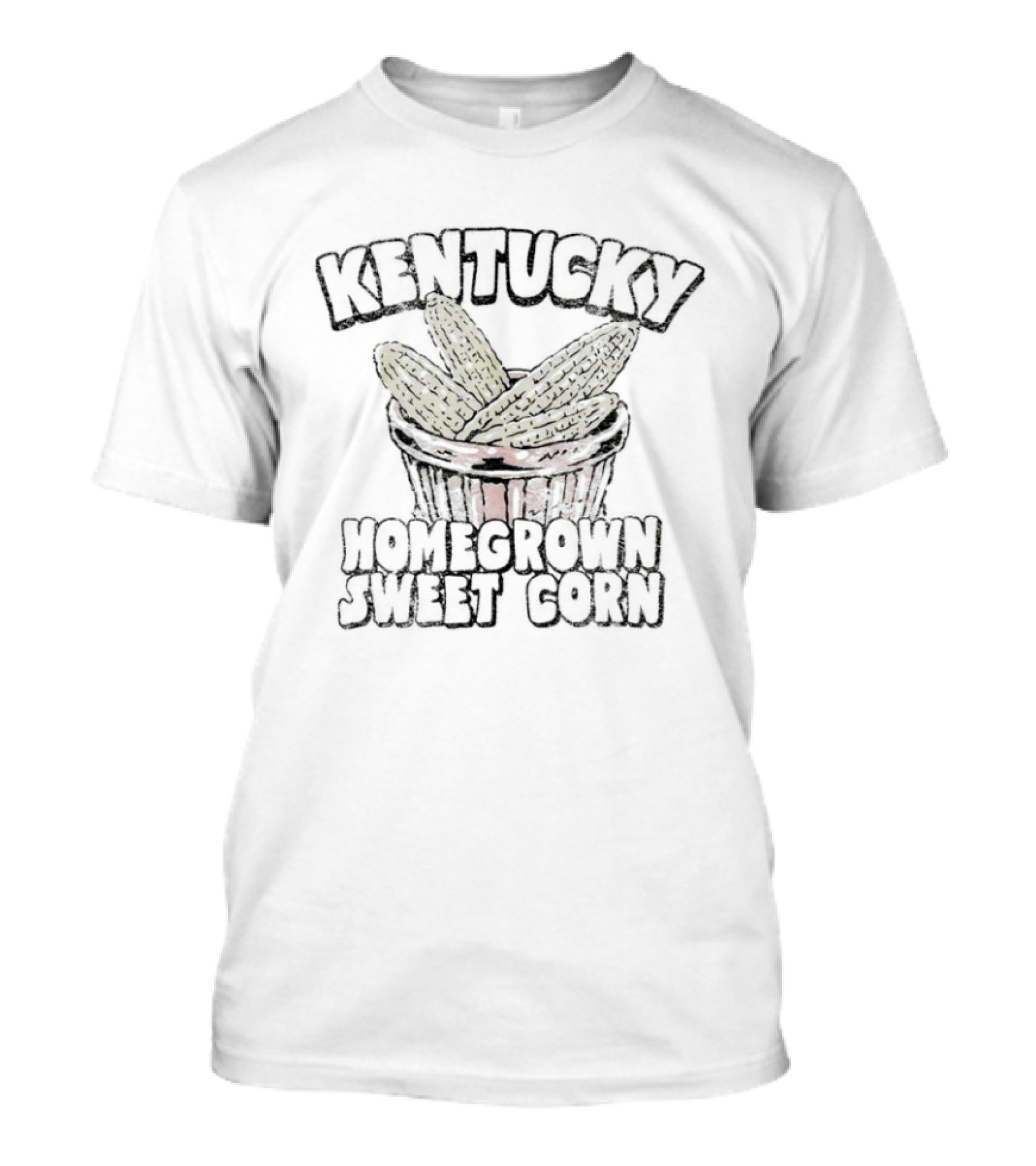 Kentucky Homegrown Sweet Corn Rustic Farm Basket T-Shirt