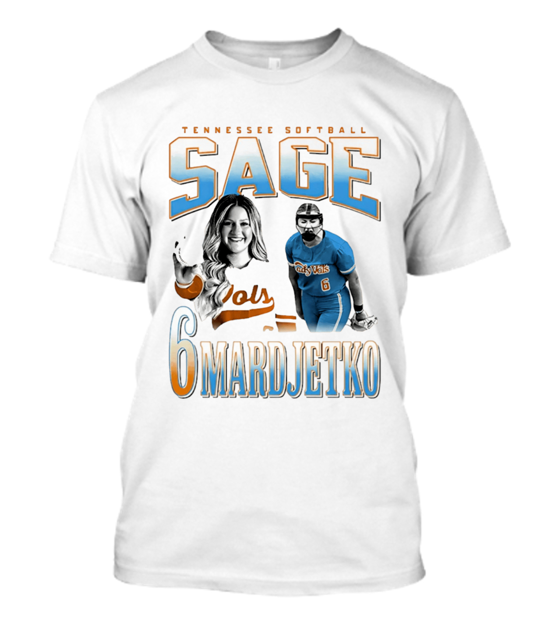 Tennessee Softball Sage Mardjetko 6 Lady Vols T-Shirt