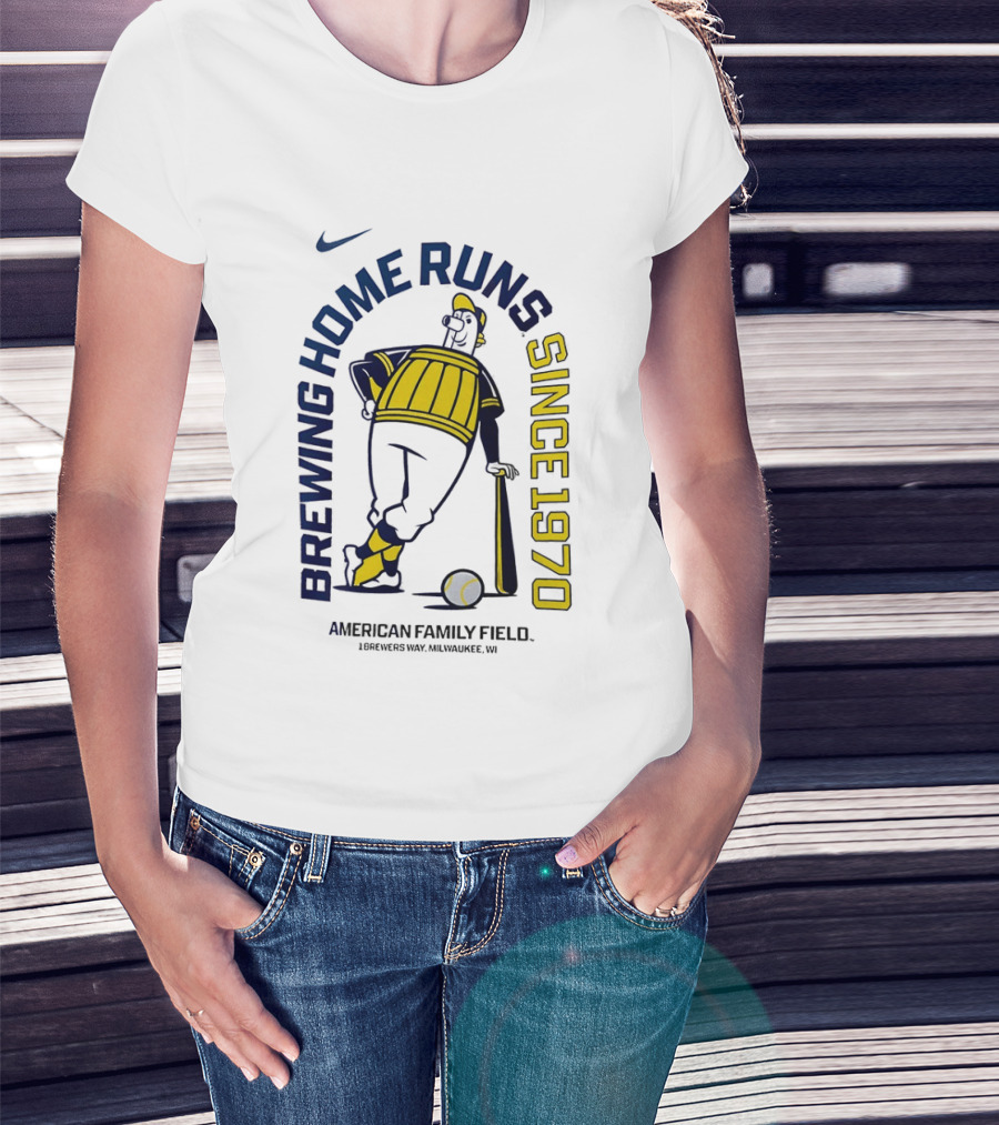Nike Brewing Home Runs Since 1970 American Family Field Milwaukee Brewers T-Shirt