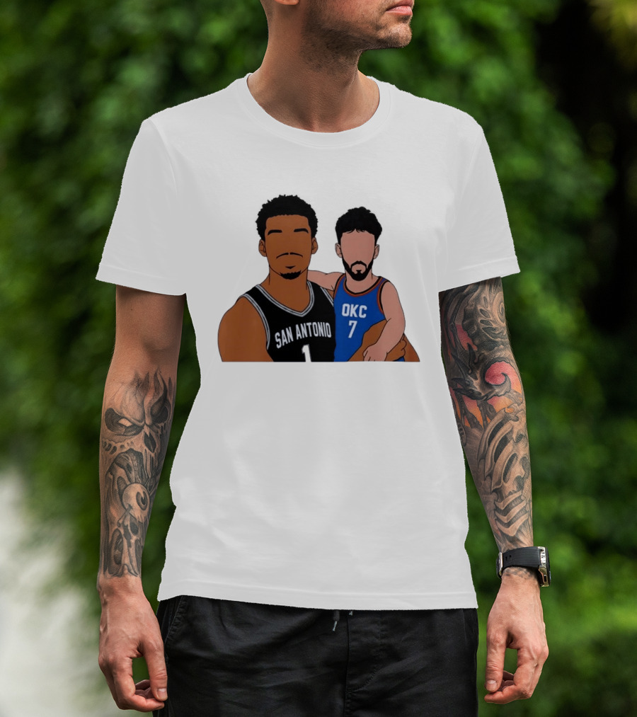 San Antonio Victor Wembanyama OKC Chet Holmgren Basketball T-Shirt