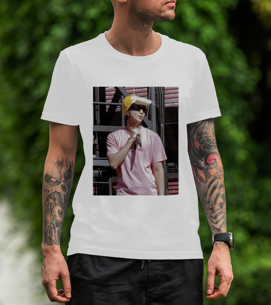 Namjoon Wearing Psyduck Hat Pink T T-Shirt