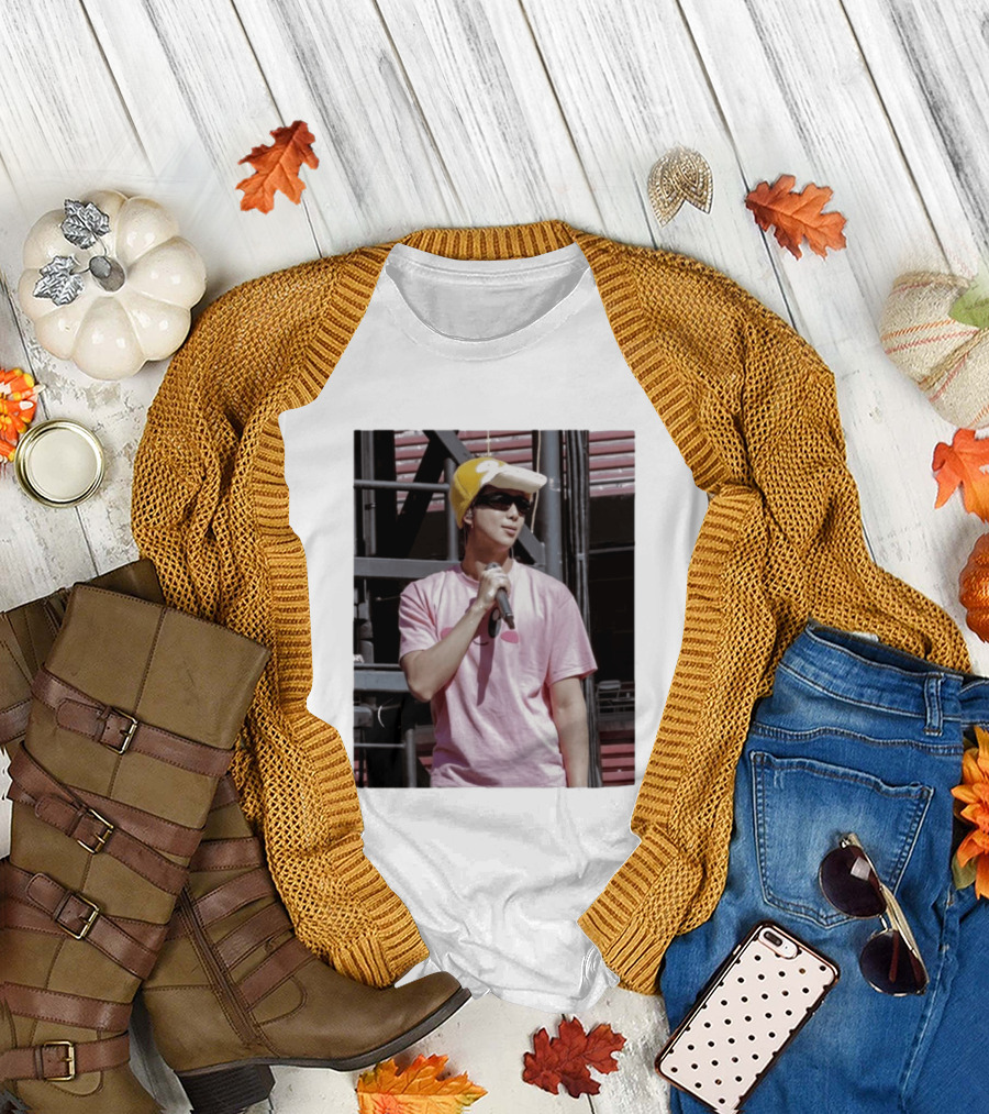 Namjoon Wearing Psyduck Hat Pink T T-Shirt