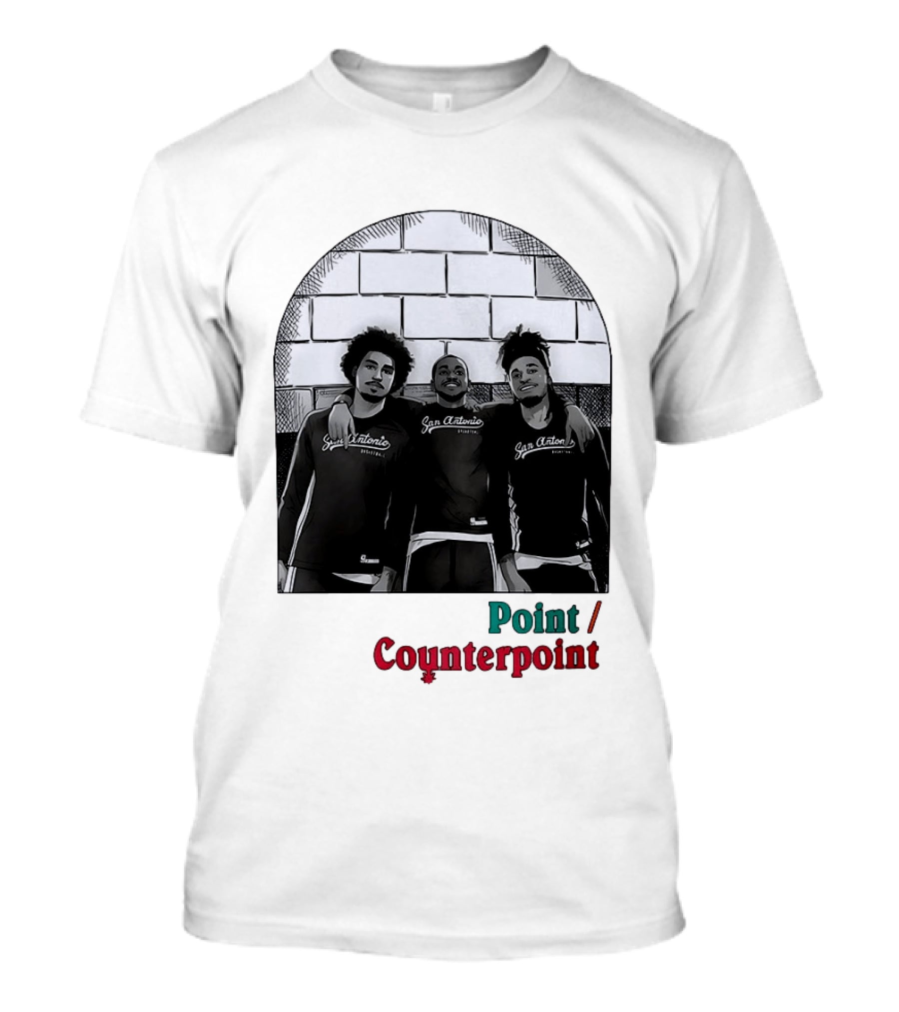 San Antonio Spurs Basketball Player Trio Point Counterpoint T-Shirt