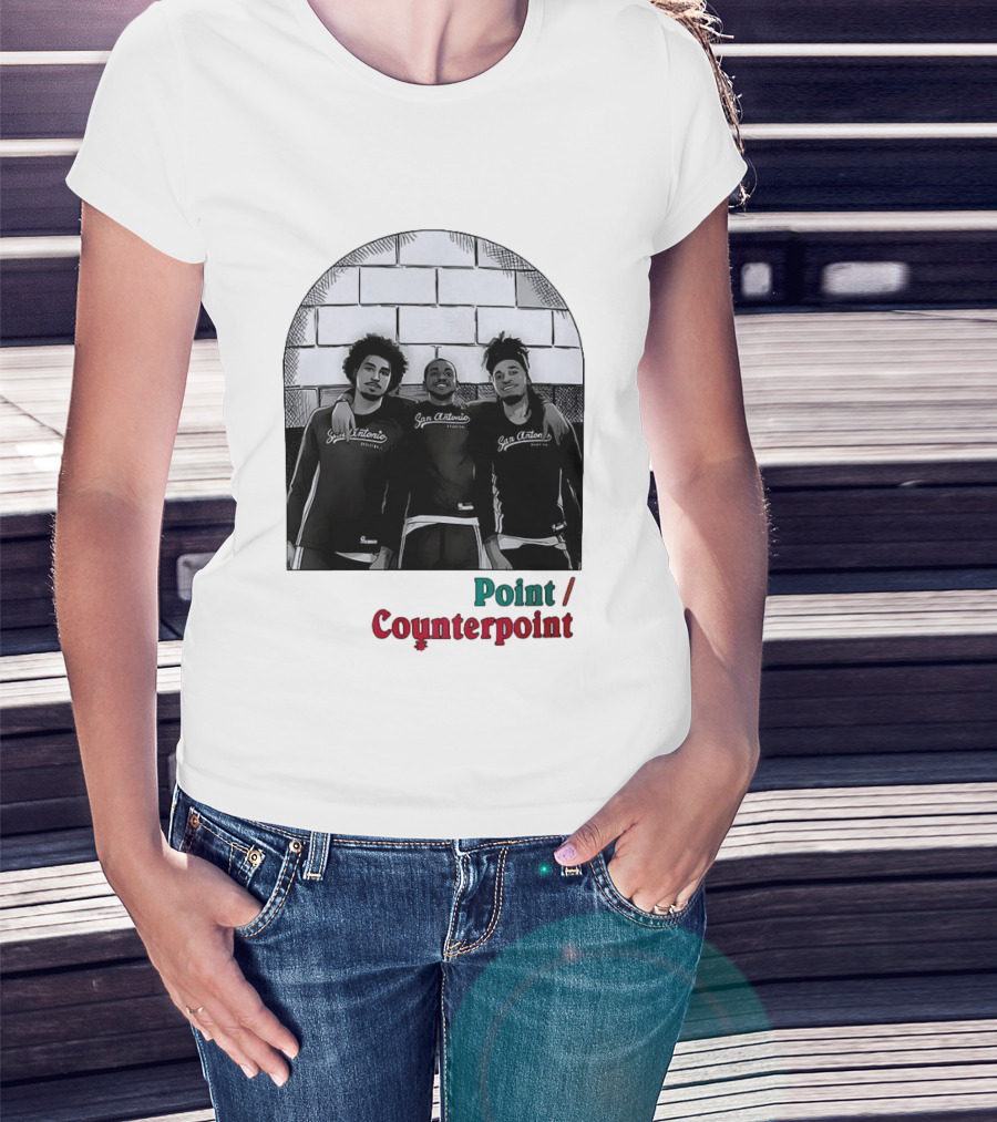 San Antonio Spurs Basketball Player Trio Point Counterpoint T-Shirt