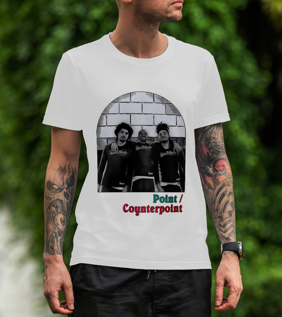 San Antonio Spurs Basketball Player Trio Point Counterpoint T-Shirt