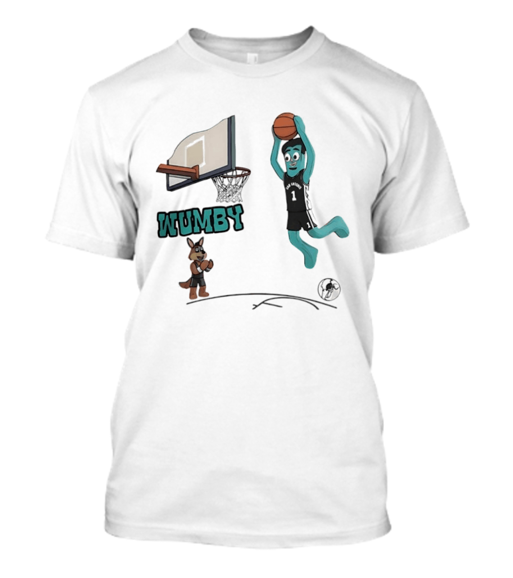 San Antonio Spurs Wumby Dunk Basketball Animated T-Shirt