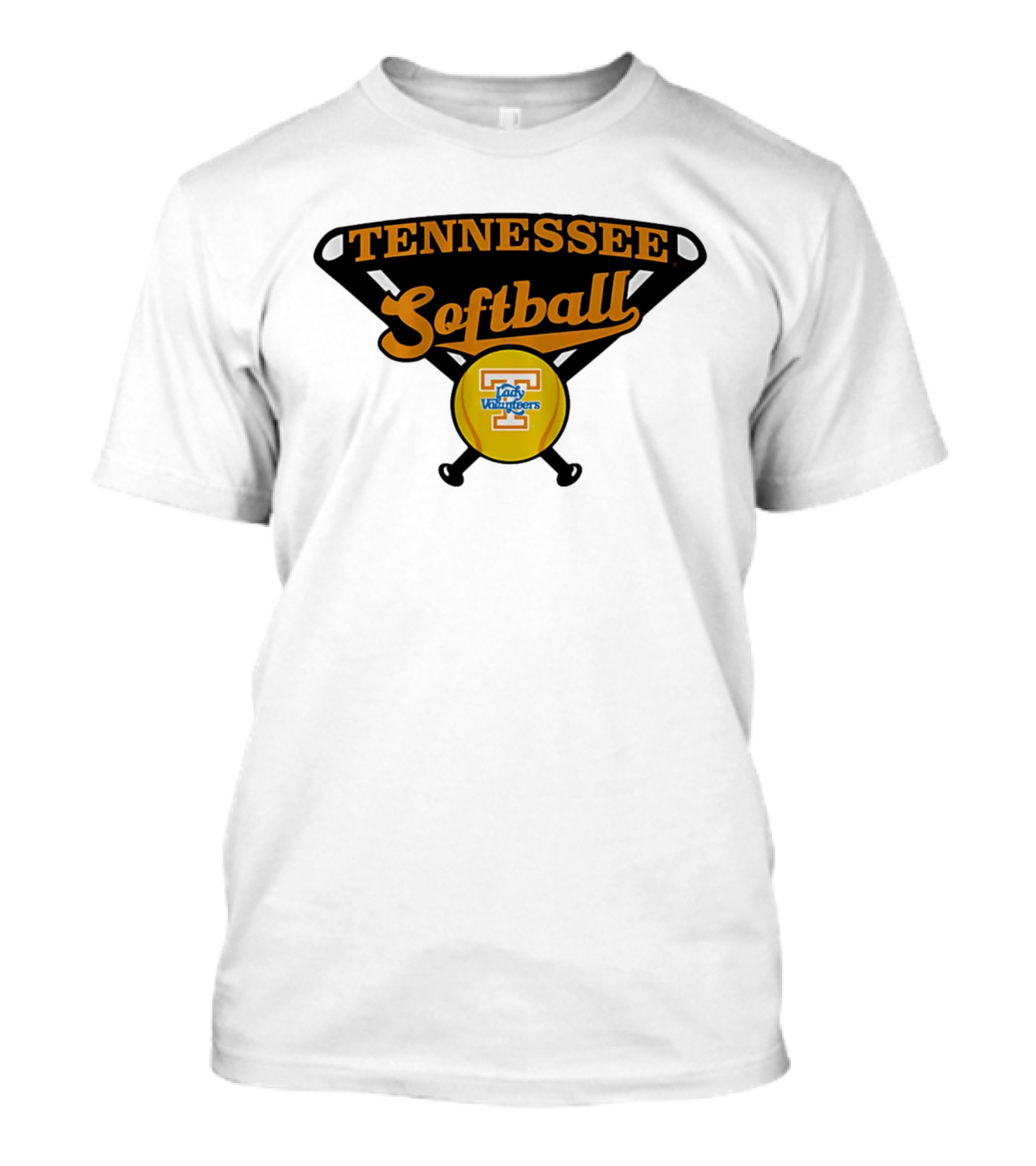 Tennessee Lady Volunteers Softball Crossed Bats T-Shirt