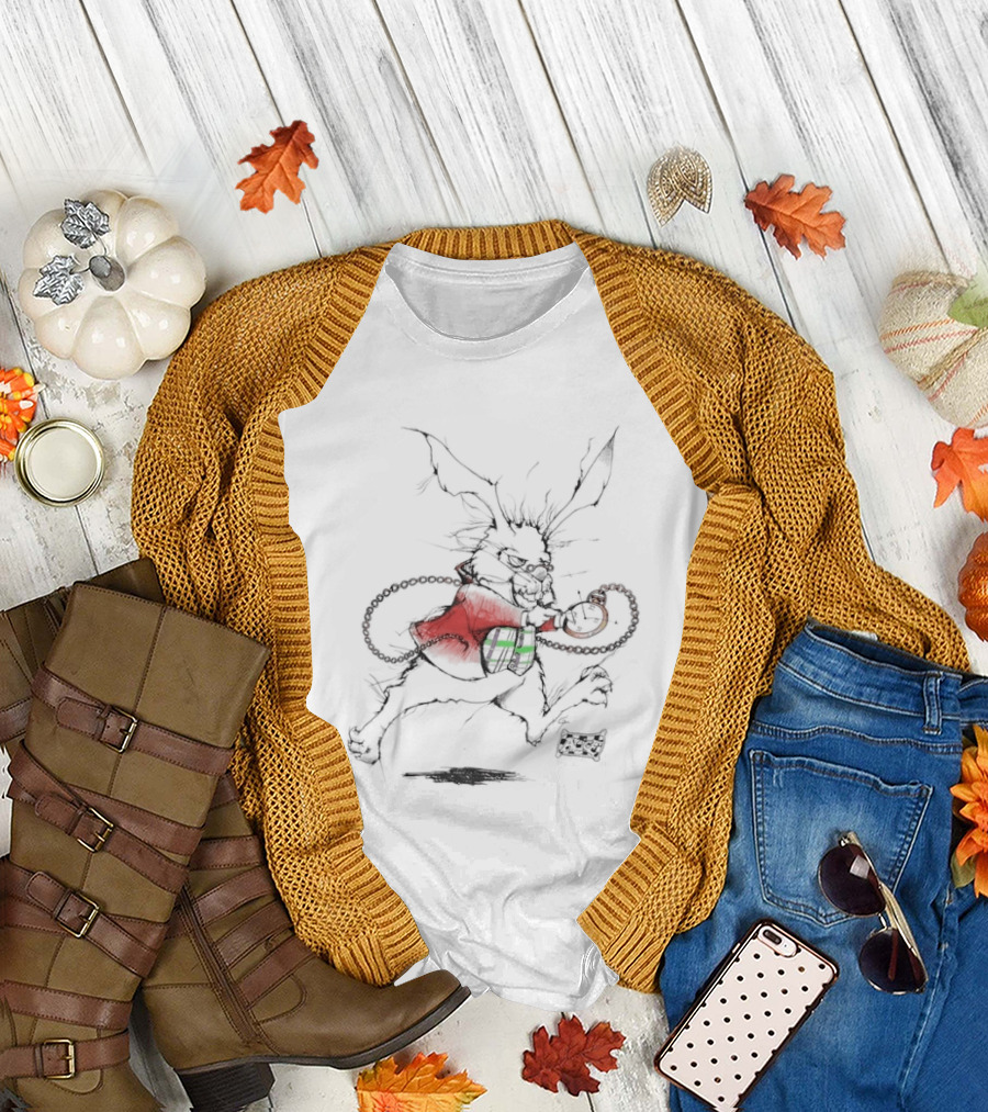 White Rabbit Andazia International Alice in Wonderland 90s Disney Cartoon Vintage Aesthetic T-Shirt
