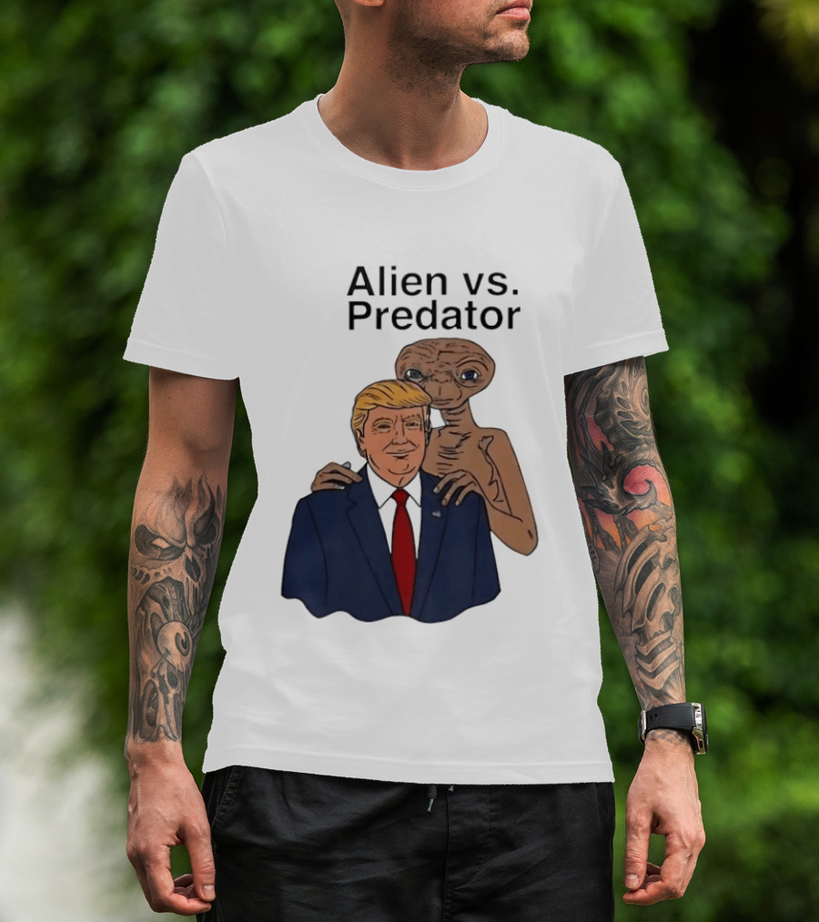 Alien Vs Predator Donald Trump ET Parody Fashion T-Shirt