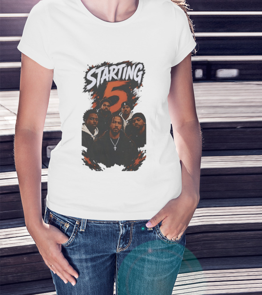 Starting 5 Basketball Hoop Squad Court Commanders New York Knicks T-Shirt