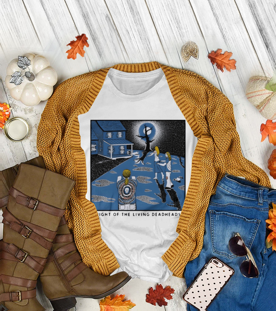 Ken Brown 90s Night Of The Living Deadheads House with Skull and Dancing Figures T-Shirt