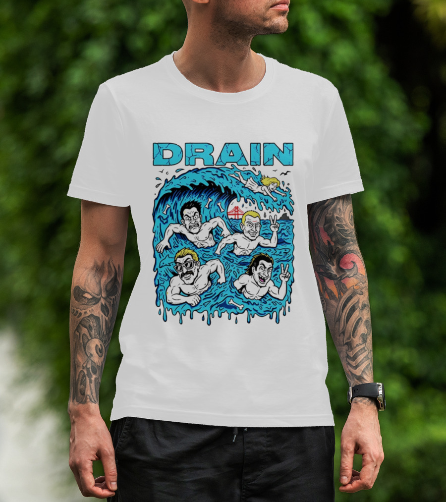 Drain Band Butthole Surfers Caricature Wave Surf T-Shirt