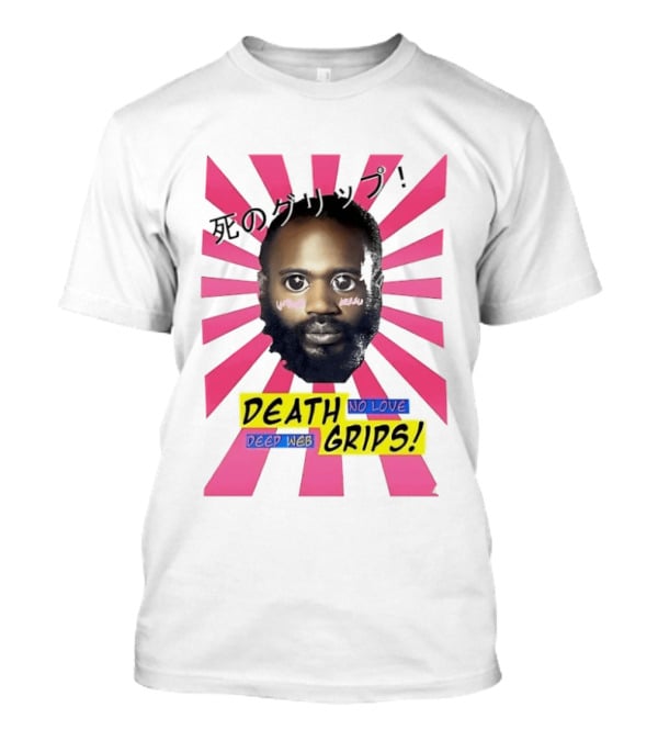 Stefan Burnett Death Grips No Love Deep Web Japanese Text Pink Sunburst T-Shirt