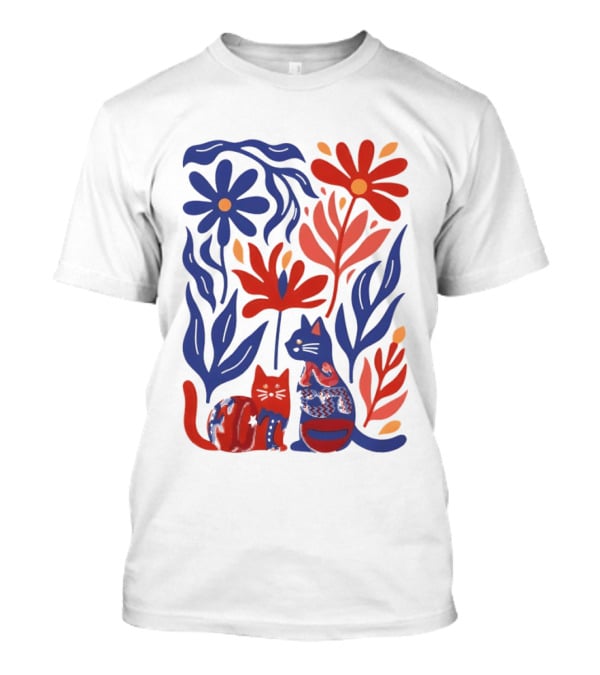 Subtle F Trump Cat Lover USA 250th Still Resisting Floral Cats T-Shirt