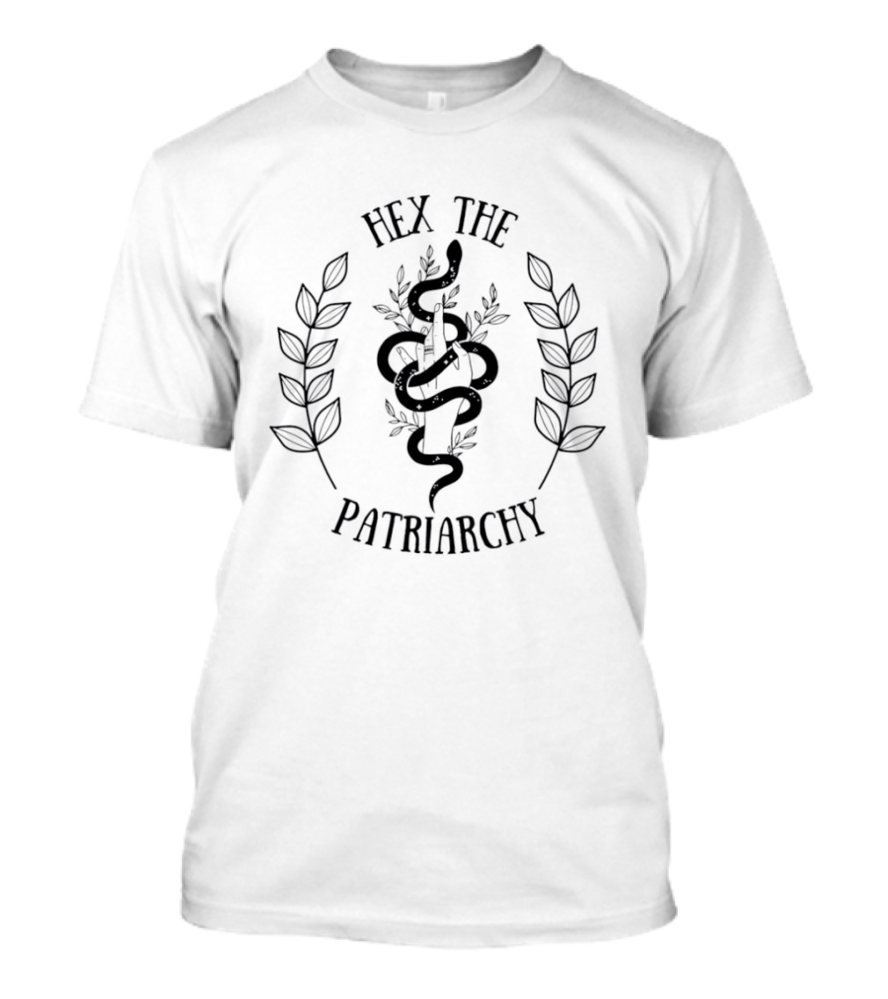 Hex The Patriarchy Snake With Leafy Hand T-Shirt