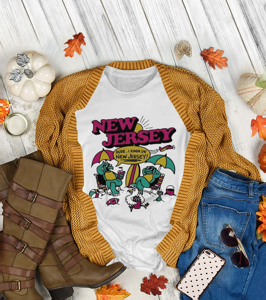 New Jersey Dude I Kinda Luv Beach Vibes with Beach Animals T-Shirt