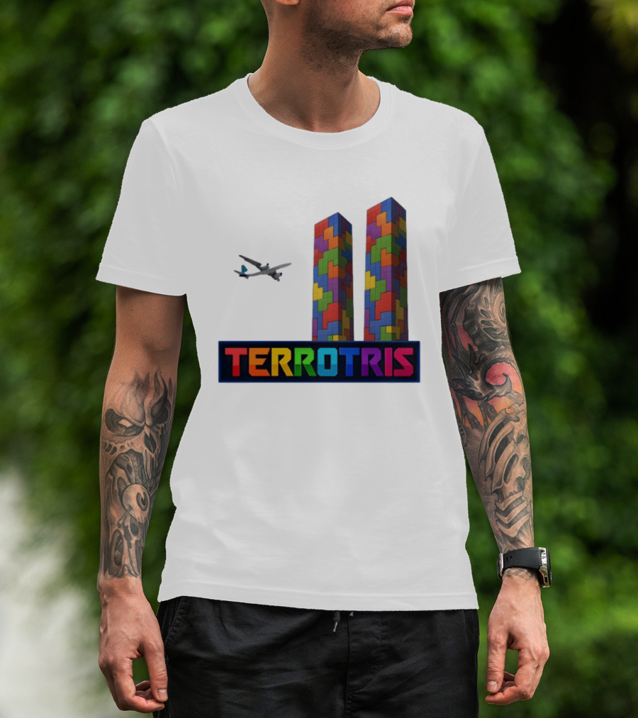 Terrortris Tetris Block Towers With Plane T-Shirt