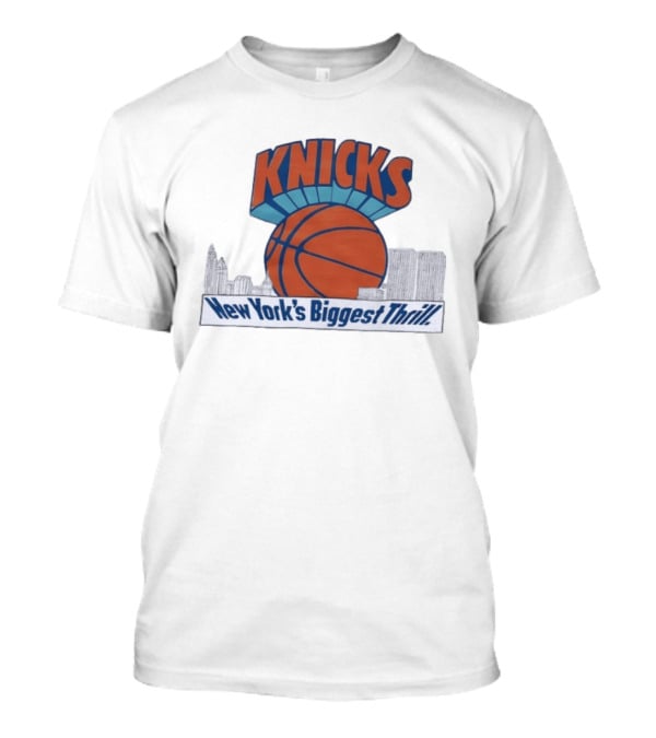 Knicks New York's Biggest Thrill Basketball Skyline T-Shirt