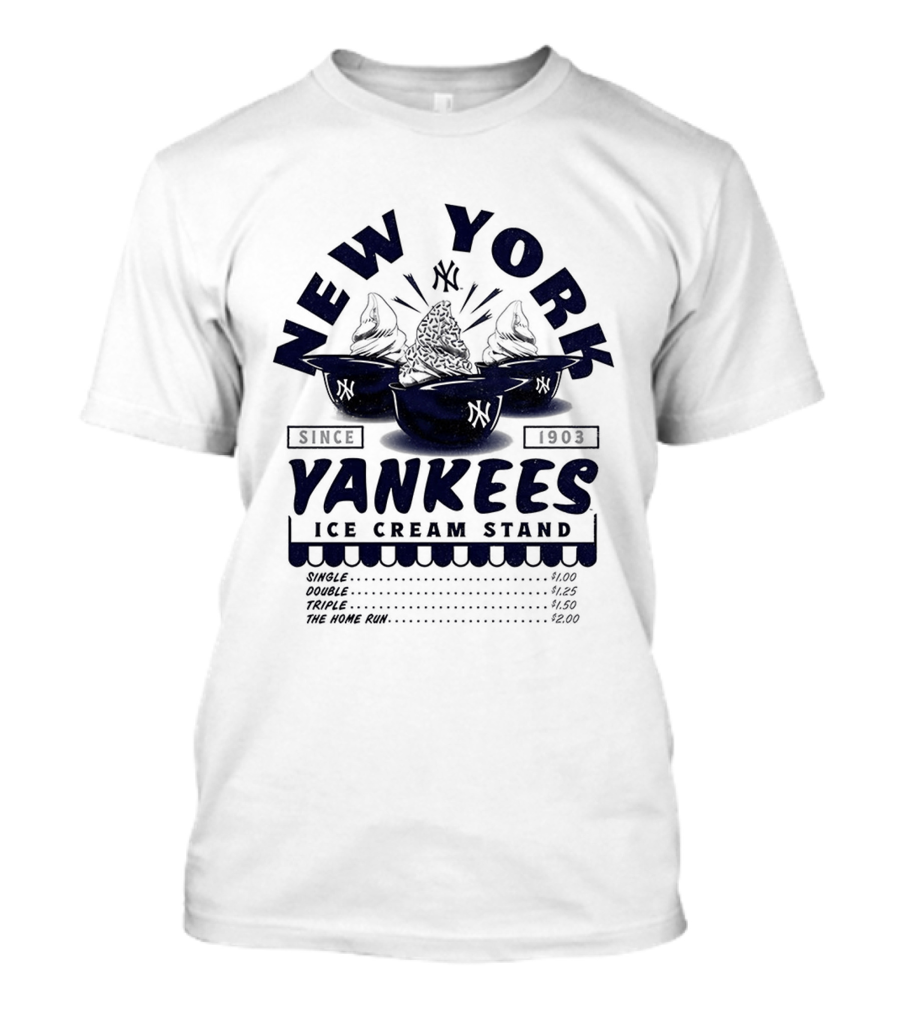 New York Yankees Ice Cream Stand Dessert Helmets Since 1903 T-Shirt