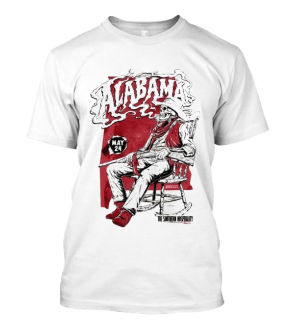 Alabama May 24 The Southern Hospitality Skeleton Cowboy T-Shirt