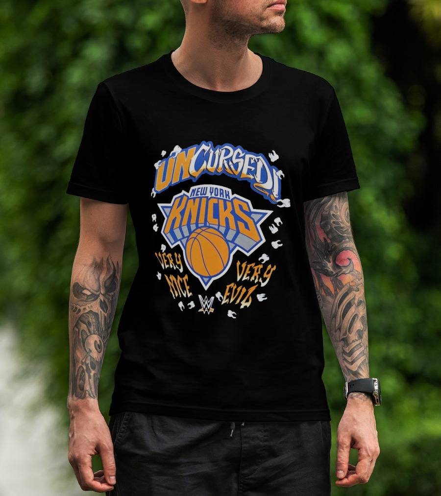 Uncursed New York Knicks Very Nice Very Evil Danhausen WWE T-Shirt