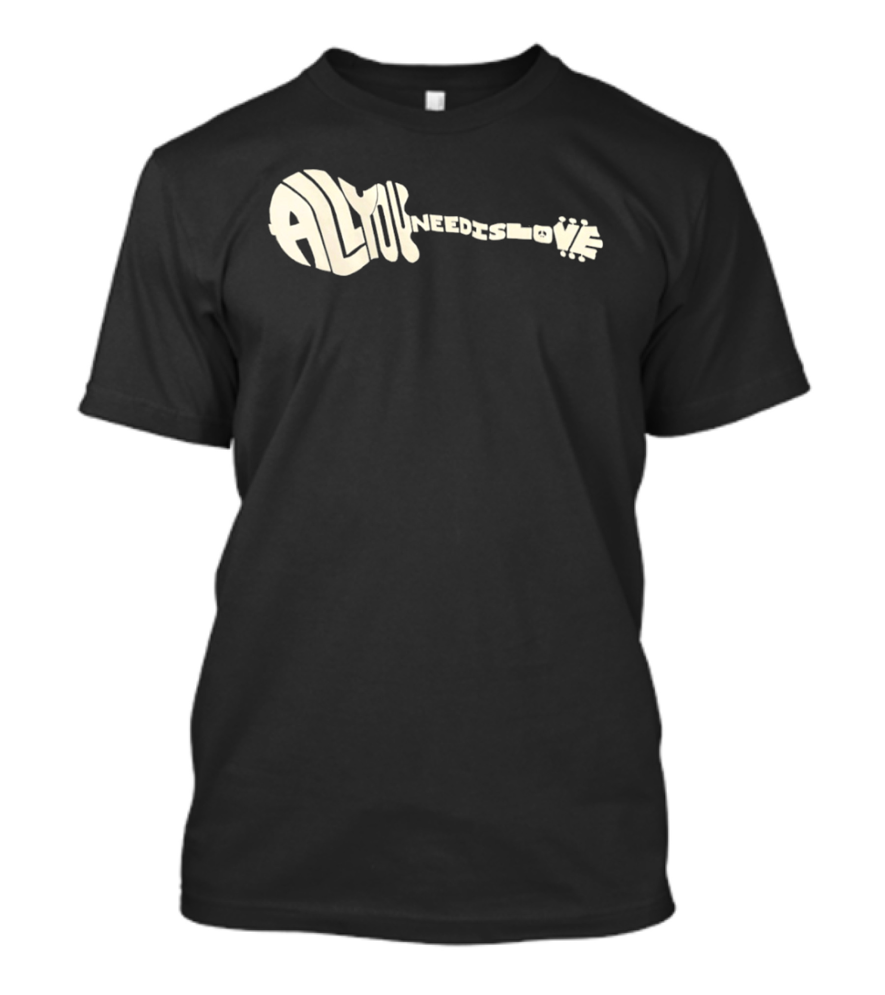 All You Need Is Love Peace And Music Guitar T-Shirt